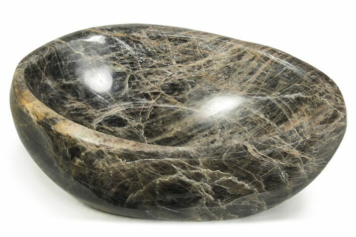 Polished Black Moonstone Bowl - Madagascar #245433